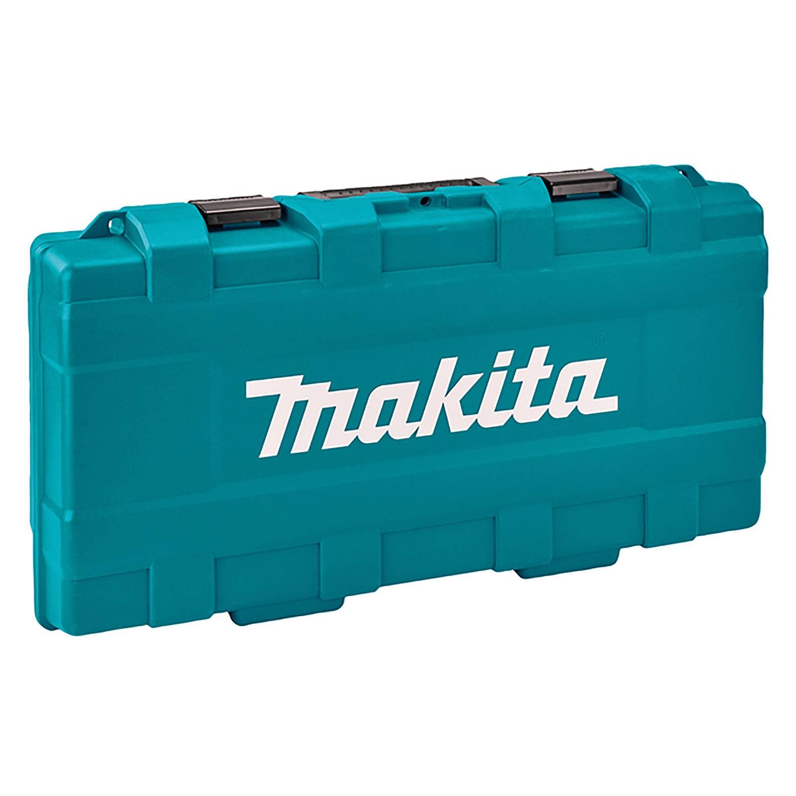 Blauer Plastikwerkzeugkoffer mit weißem 'Makita' Logo.