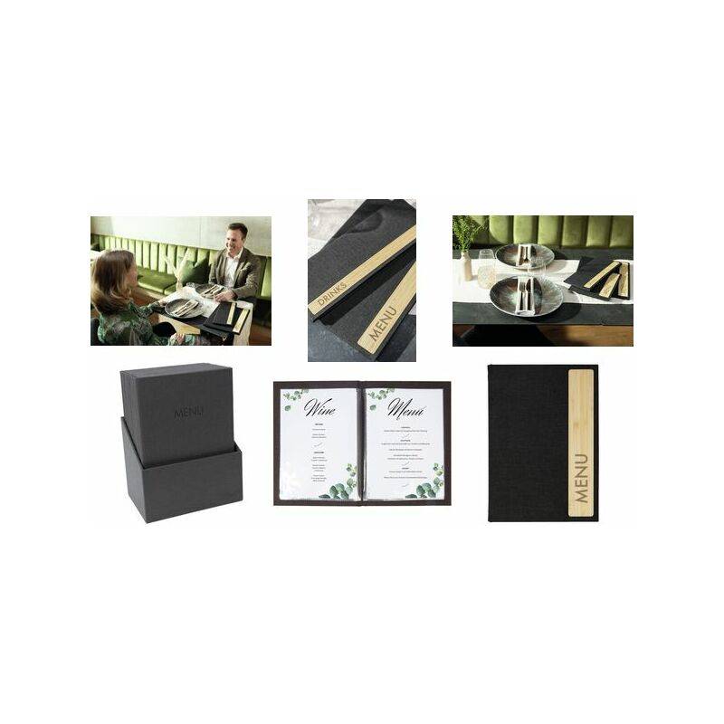 sigel Speisekarten-Mappe mit Siebdruck, DIN A4, dunkelgrau