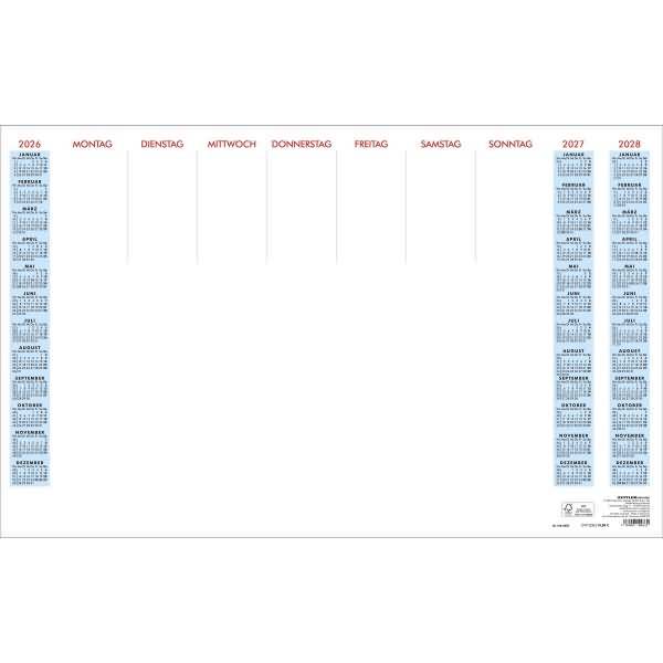 Papier-Schreibunterlage 59,5x37cm 1 Woche/1 Blatt 2026