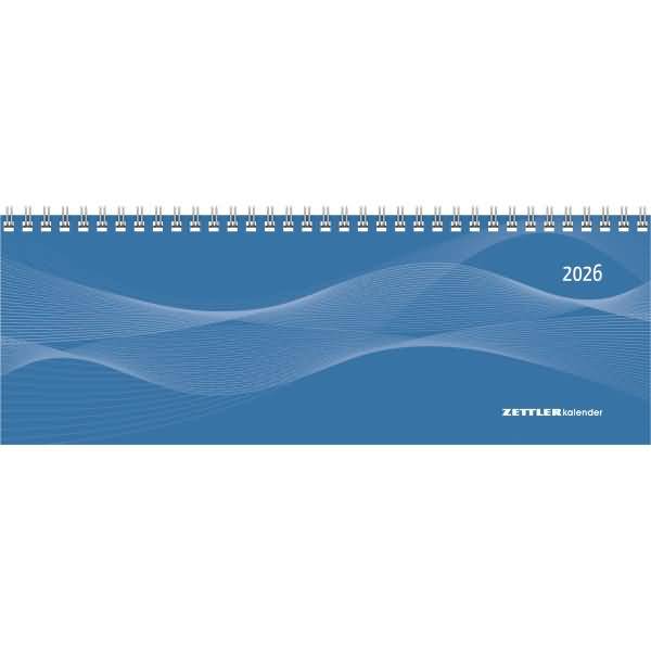 Tischquerkalender 114 Profi 29,7x10,5cm 1 Woche/2 Seiten blau 2026