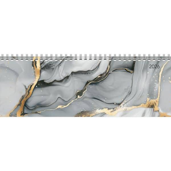 Tischquerkalender 114 Style 29,7x10,5cm 1 Woche/2 Seiten Marmor 2026