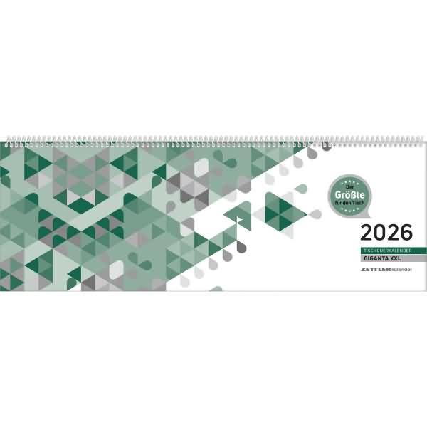 Schreibtischquerkalender Giganta XXL 42,2x14,8cm Kalendarium 2026