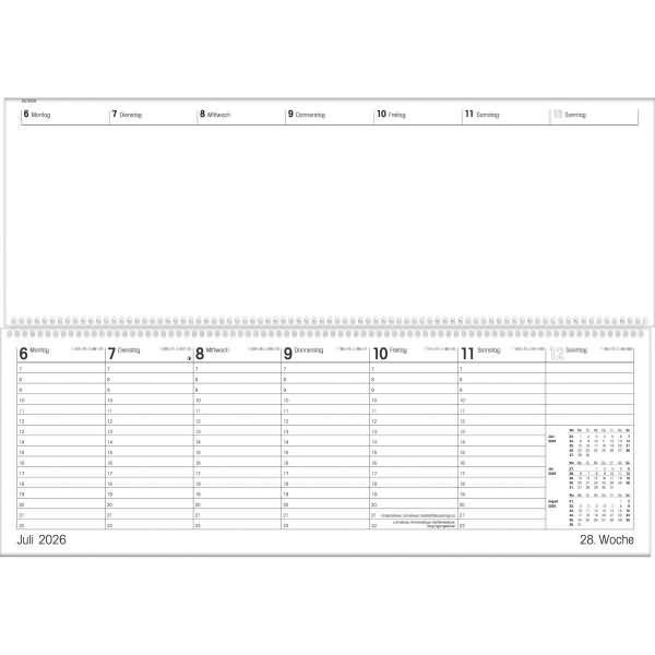 Schreibtischquerkalender Giganta XXL 42,2x14,8cm Kalendarium 2026