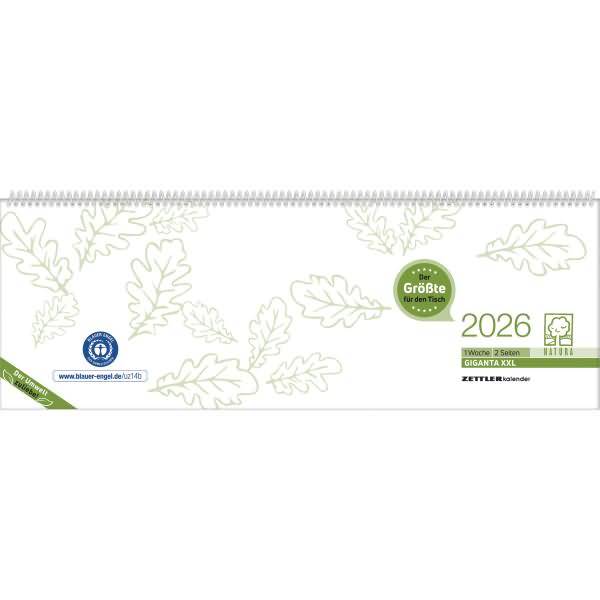 Schreibtischquerkalender Giganta XXL 42,2x14,8cm RC Kalendarium 2026