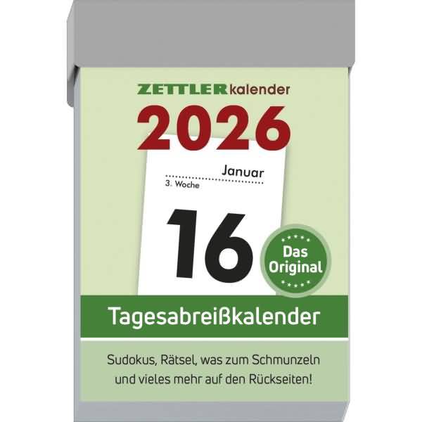 Tagesabreißkalender 301 S 4,1x5,9cm 2026