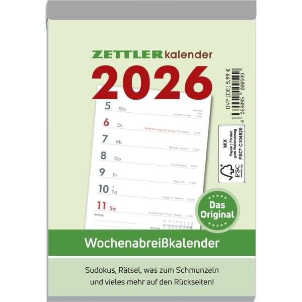 Wochenabreißkalender 325 10,5x14,6cm 2026