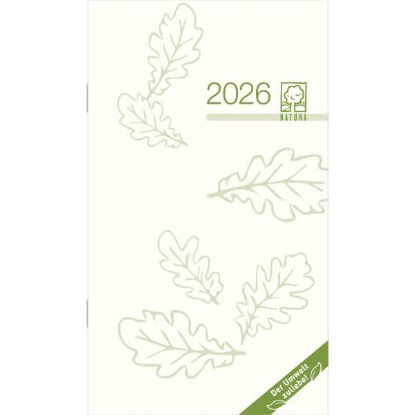 Taschenkalender Natura 8,8x15,2cm 1 Monat/2 Seiten RC 2026