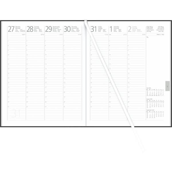 Wochenbuch 732 Leinen 21x26,5cm 1 Woche/2 Seiten anthrazit 2026