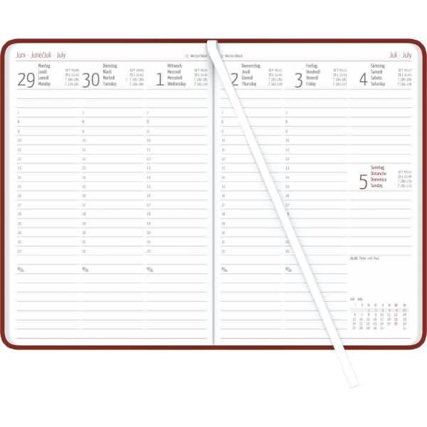 Wochenbuch 766 15x21cm 1 Woche/2 Seiten Tucson rot 2026