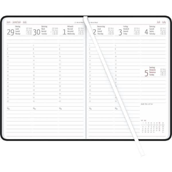 Wochenbuch 766 15x21cm 1 Woche/2 Seiten Tucson schwarz 2026