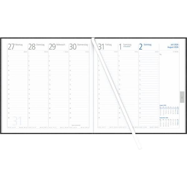 Wochenbuch Sekretär 786 20x21cm 1 Woche/2 Seiten anthrazit 2026