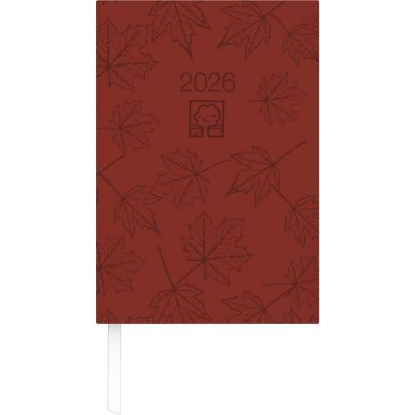 Buchkalender 876 14,5x21cm 1 Tag/1 Seite Recycling rot 2026