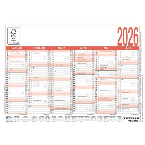 Arbeitstagekalender 900 A6 14,8x10,5cm 2026