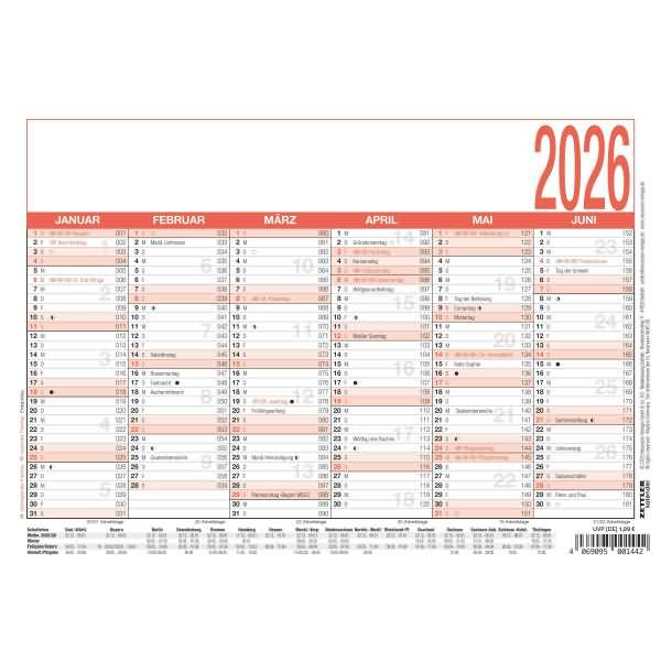Arbeitstagekalender 904 A5 21x14,8cm 2026