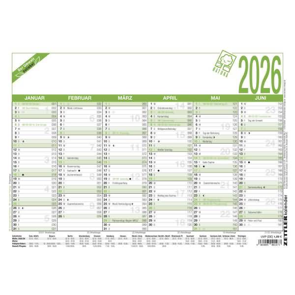 Arbeitstagekalender 907 A4 29,7x21cm Recycling 2026