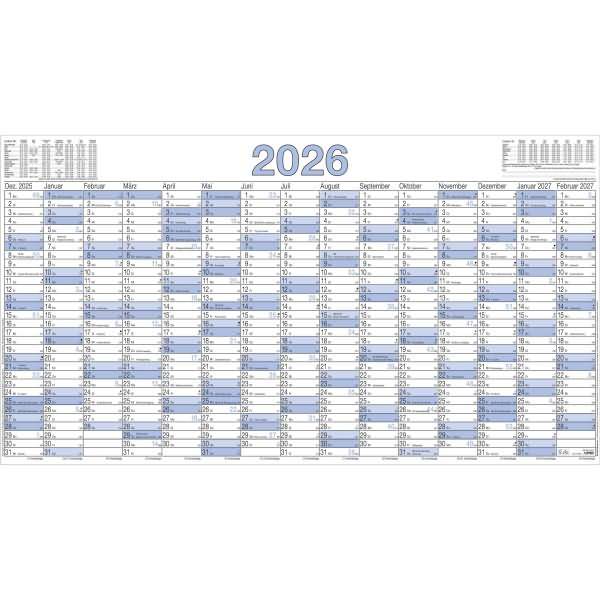 Plakatkalender 917 140x77cm 15 Monate gerollt VE=5 Stück 2026