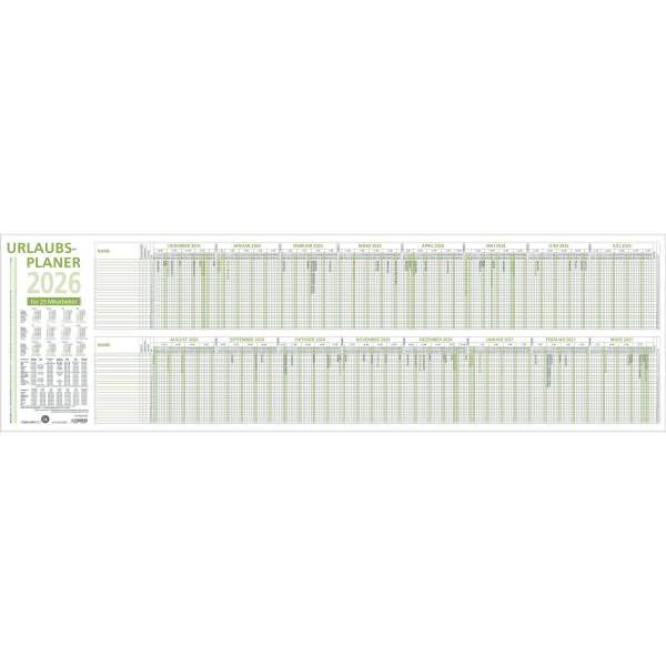 Urlaubsplaner 992 Recycling 100x29,7cm 16 Monate 2026