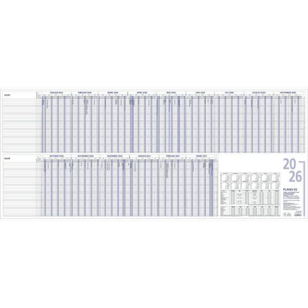 Urlaubsplaner 993 100x42cm 15 Monate 2026