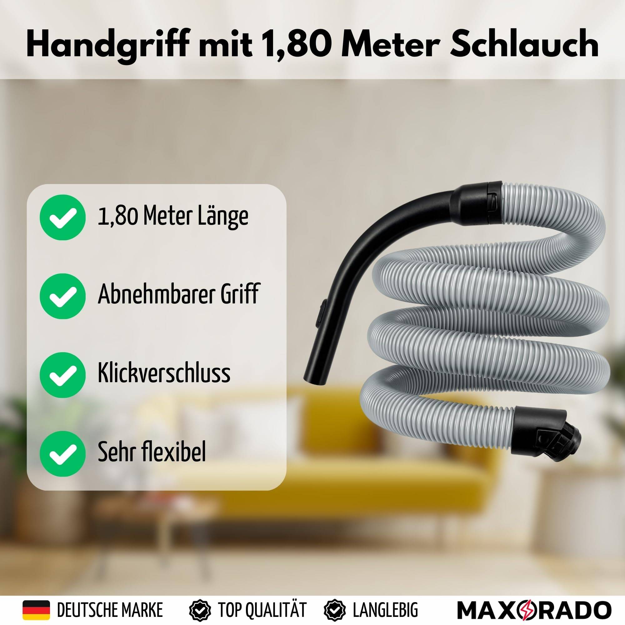 Staubsauger Handgriff + Schlauch Staubsaugerzubehör Staubsaugerersatzteil Zubehör für Miele C3 S8 S8340 S8430 Ersatzteil