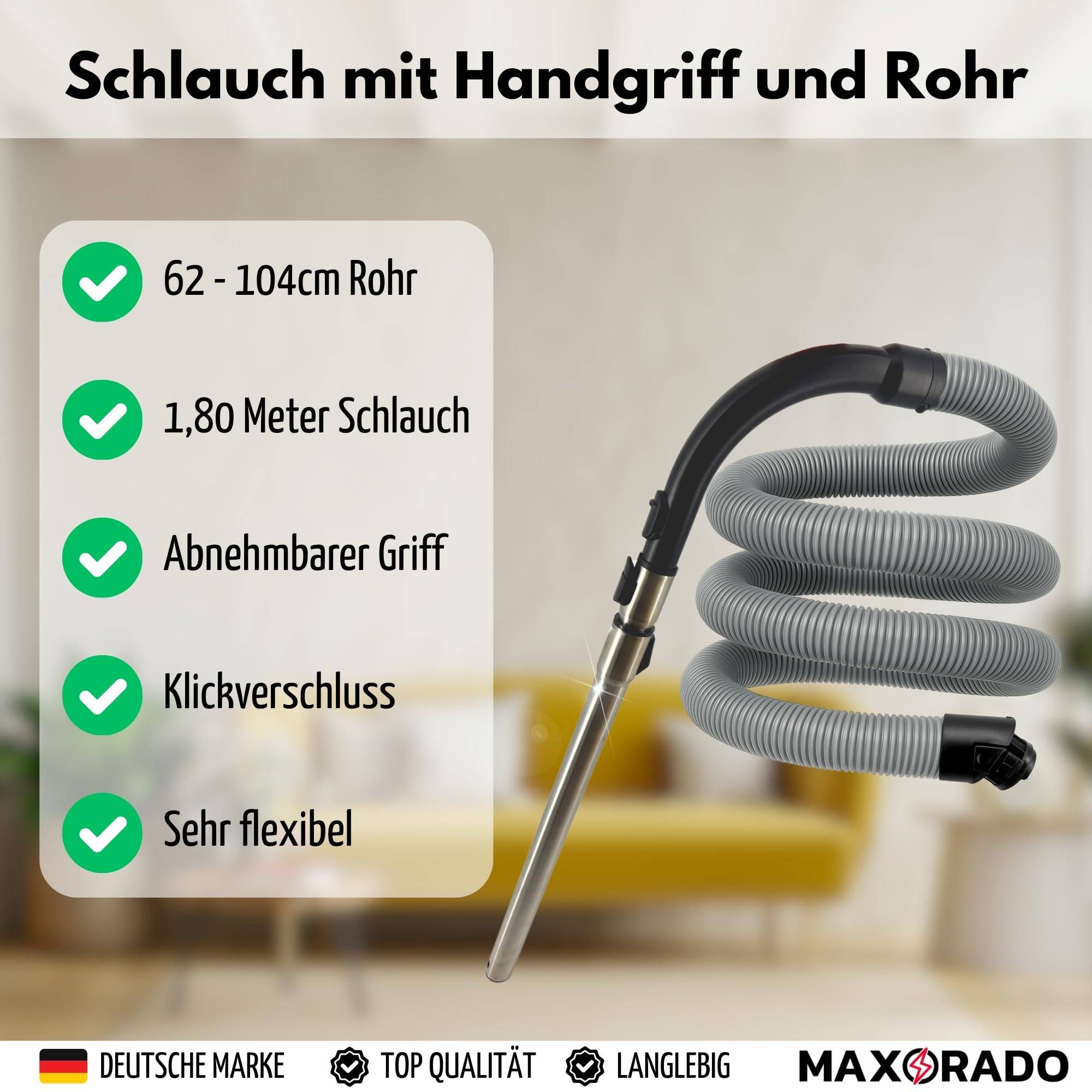 Rohr + Griff + Schlauch Staubsaugerzubehör Staubsaugerersatzteil für Miele C2 C3 S8 Ersatzteile Set 10563760 7863552