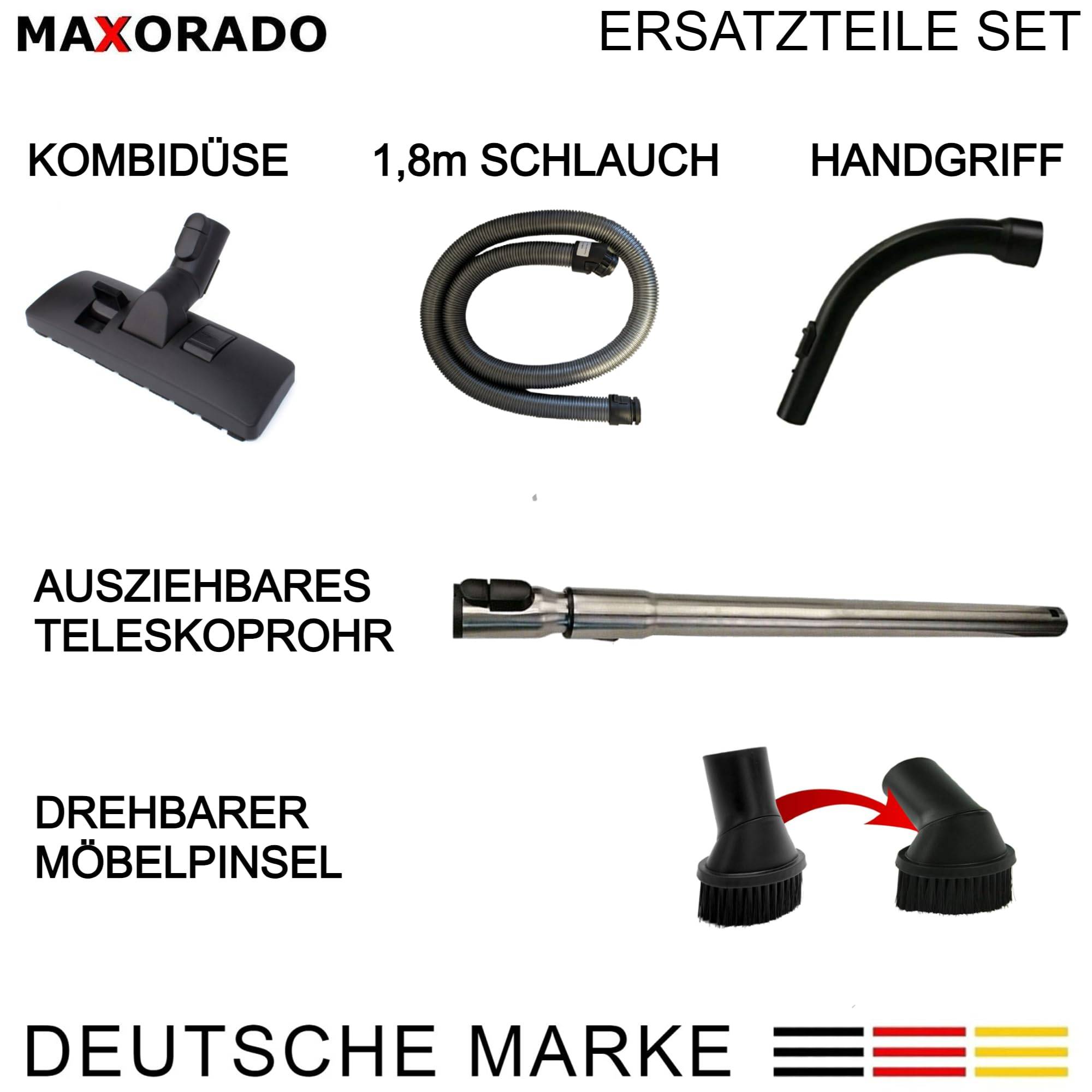 Kombidüse + Rohr + Handgriff + Schlauch für Miele C2 C3 S8 S8340 S8430 SERIES 10563760 7863552 7863553 7863554 7863555