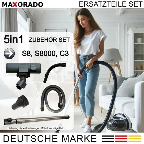 Premium Düse mit Rollen + Rohr + Handgriff + Schlauch für Miele C2 C3 S8 S8340 S8430 S8380 S8370 7863554 7863555 Premium Düse mit Rollen + Rohr + Handgriff + Schlauch für Miele C2 C3 S8 S8340 S8430 S8380 S8370 7863554 7863555