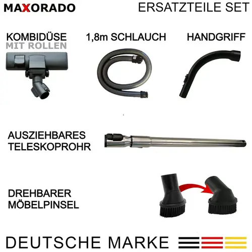 Premium Düse mit Rollen + Rohr + Handgriff + Schlauch für Miele C2 C3 S8 S8340 S8430 S8380 S8370 7863554 7863555 Premium Düse mit Rollen + Rohr + Handgriff + Schlauch für Miele C2 C3 S8 S8340 S8430 S8380 S8370 7863554 7863555