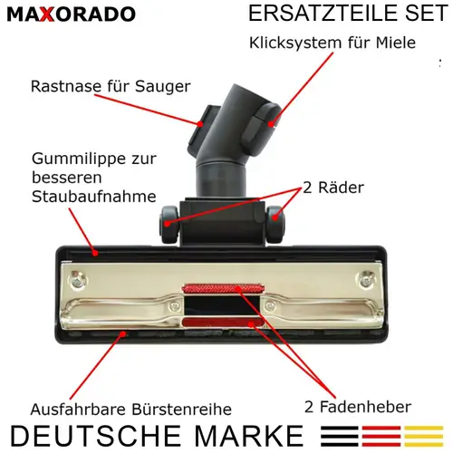 Premium Düse mit Rollen + Rohr + Handgriff + Schlauch für Miele C2 C3 S8 S8340 S8430 S8380 S8370 7863554 7863555 Premium Düse mit Rollen + Rohr + Handgriff + Schlauch für Miele C2 C3 S8 S8340 S8430 S8380 S8370 7863554 7863555