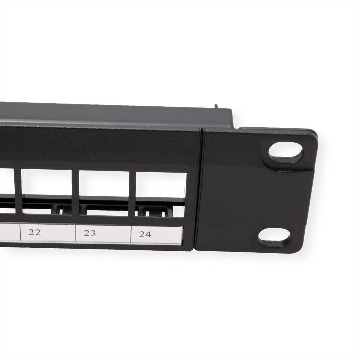 VALUE 19-Zoll-Keystone-Modulträger, 24 Ports, 1HE, ungeschirmt, schwarz
