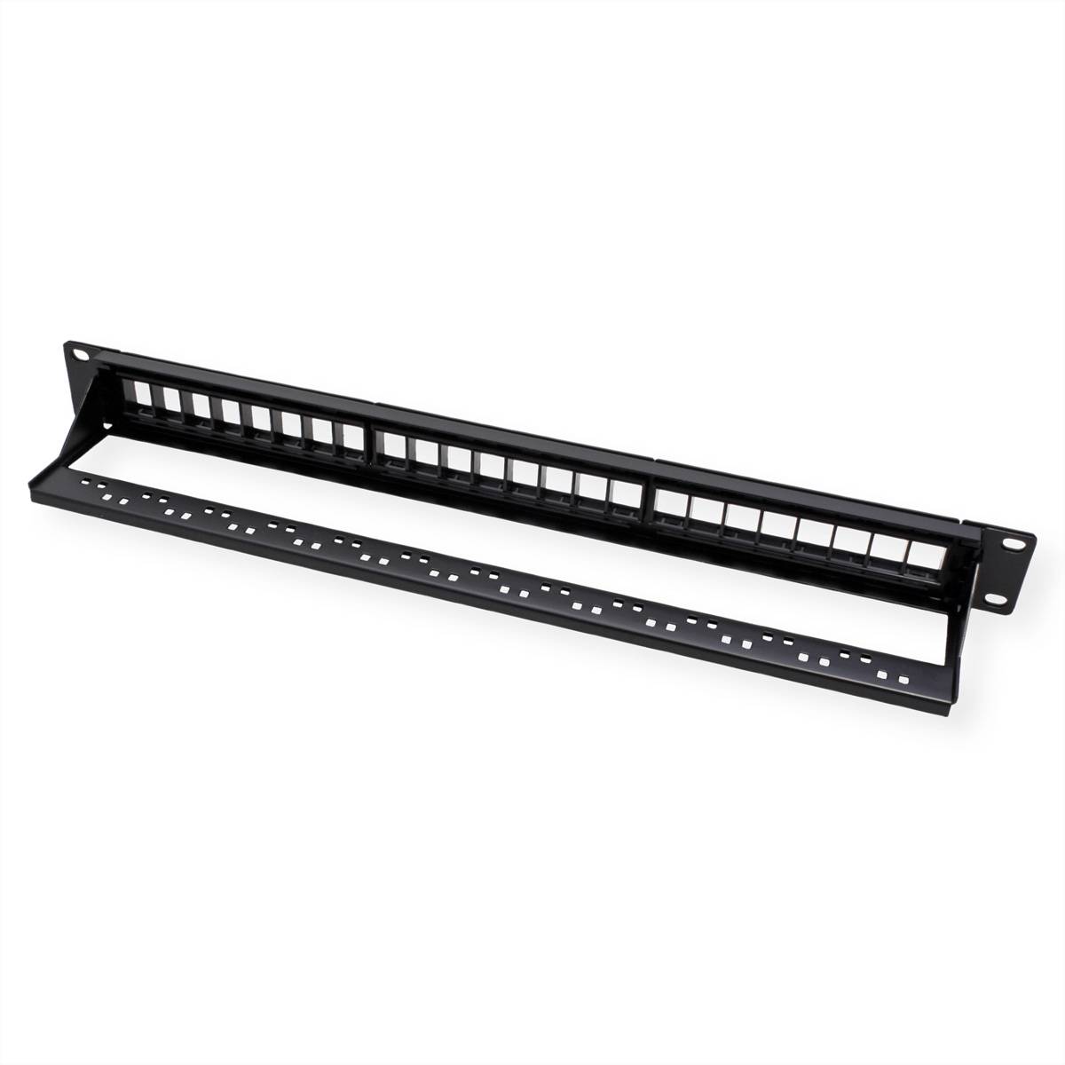 VALUE 19-Zoll-Keystone-Modulträger, 24 Ports, 1HE, ungeschirmt, schwarz