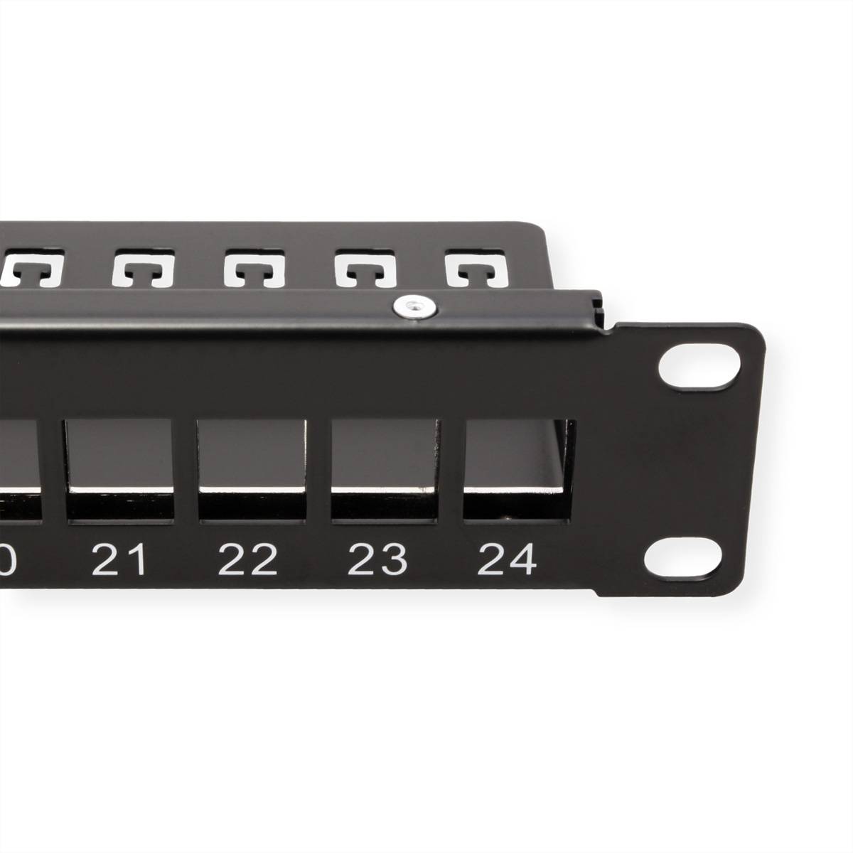 VALUE 19-Zoll-Keystone-Modulträger, 24 Ports, 1HE, geschirmt, schwarz