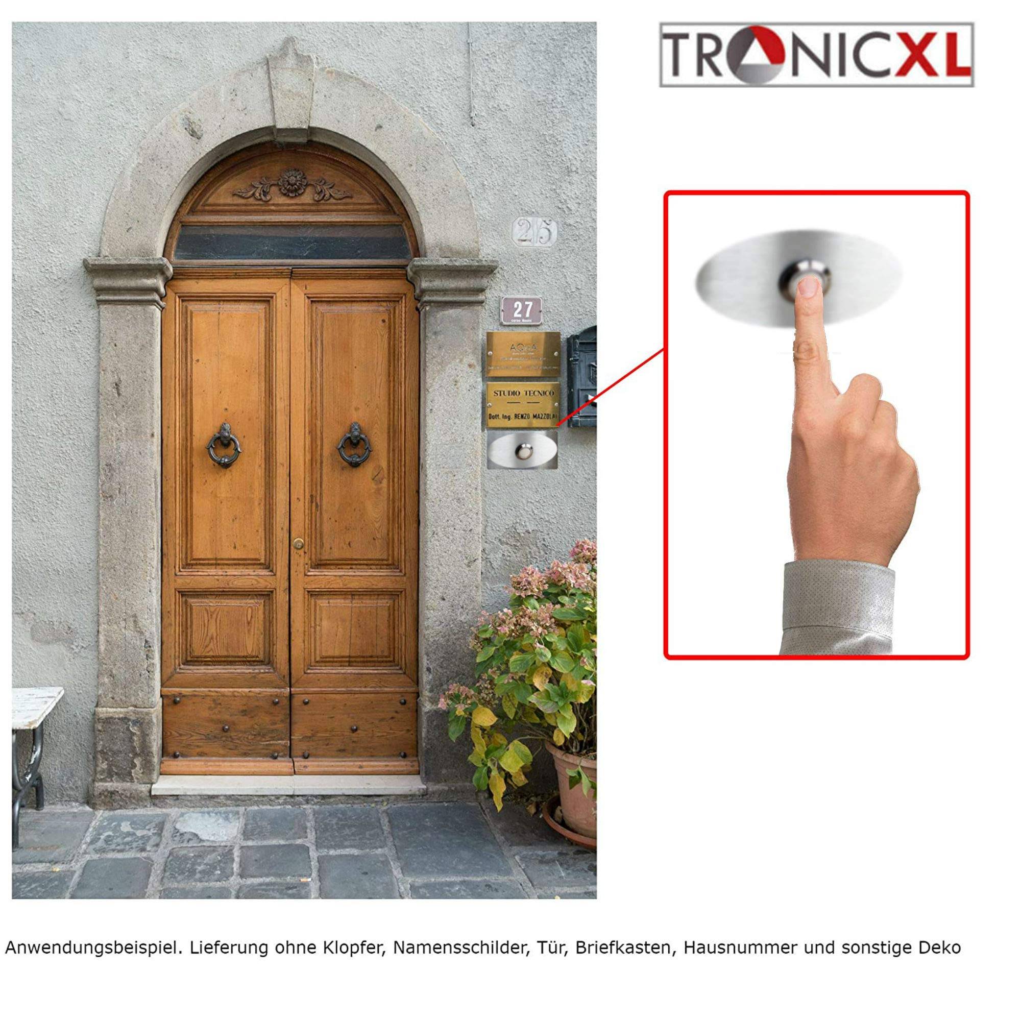 Design V2A Edelstahl Klingelplatte Klingel Platte Schild Klingelschild Türklingel Klingelknopf Drücker Door Bell Plate