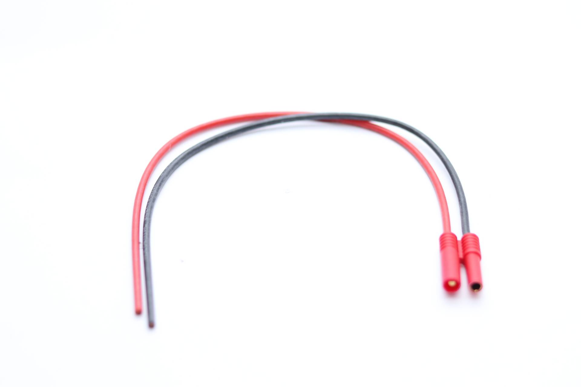 Akkukabel mit 4 mm Goldsteckverbinder, 2,5 mm², Silikonlitze, 30 cm
