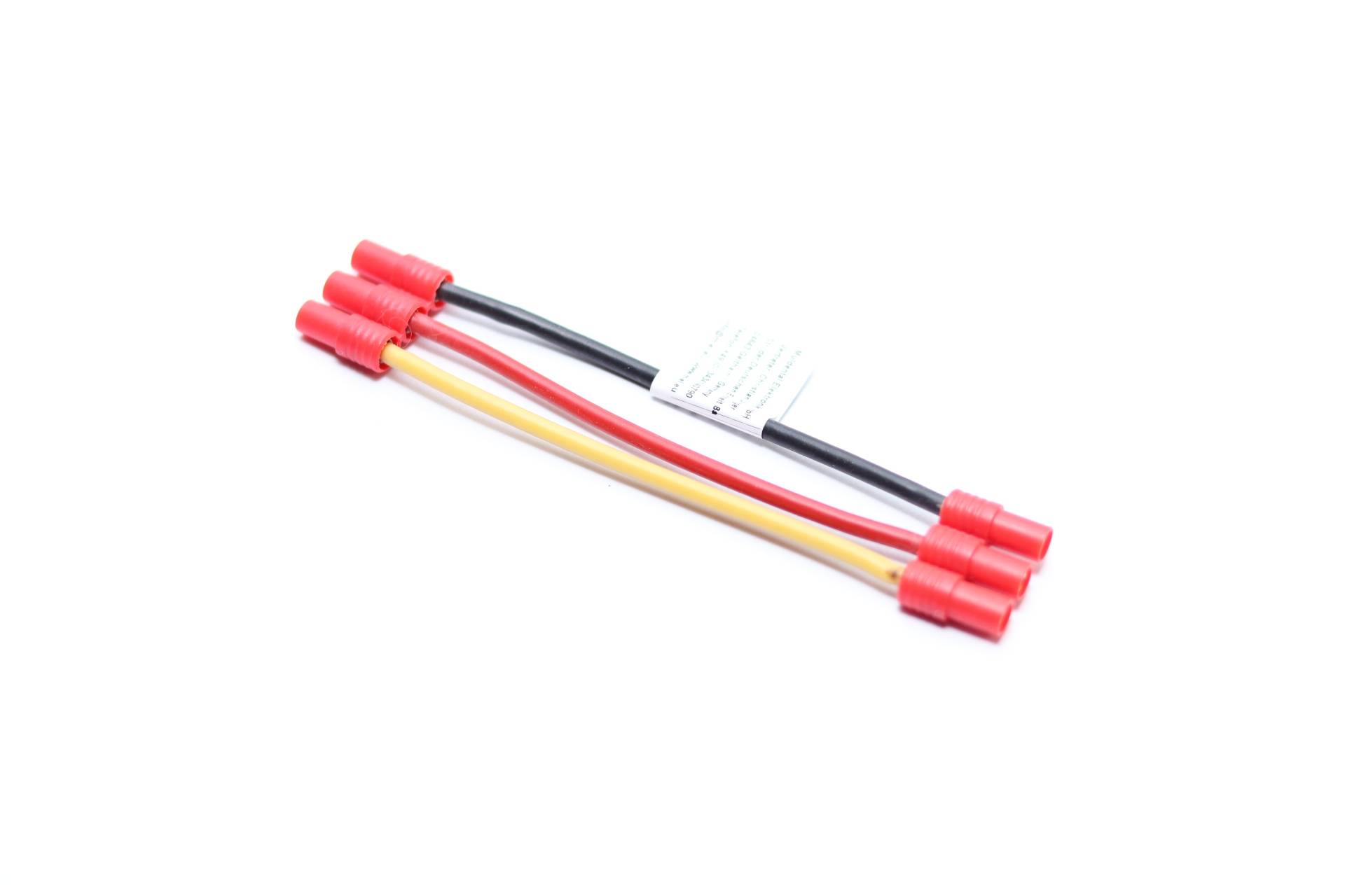Adapterkabel für Brushlessmotoren - 3,5 mm Buchse, vergoldet, 2,5 mm², Silikon (rot, schwarz, gelb), 10 cm