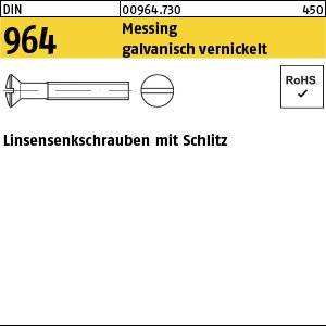 „Linsensenk Schrauben mit Schlitz