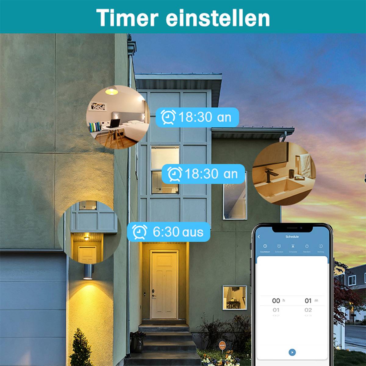 Offgridtec Smarte Außensteckdose WiFi mit Smart Life- oder Tuya App-Steuerung IP44 Wasserdicht Outdoor