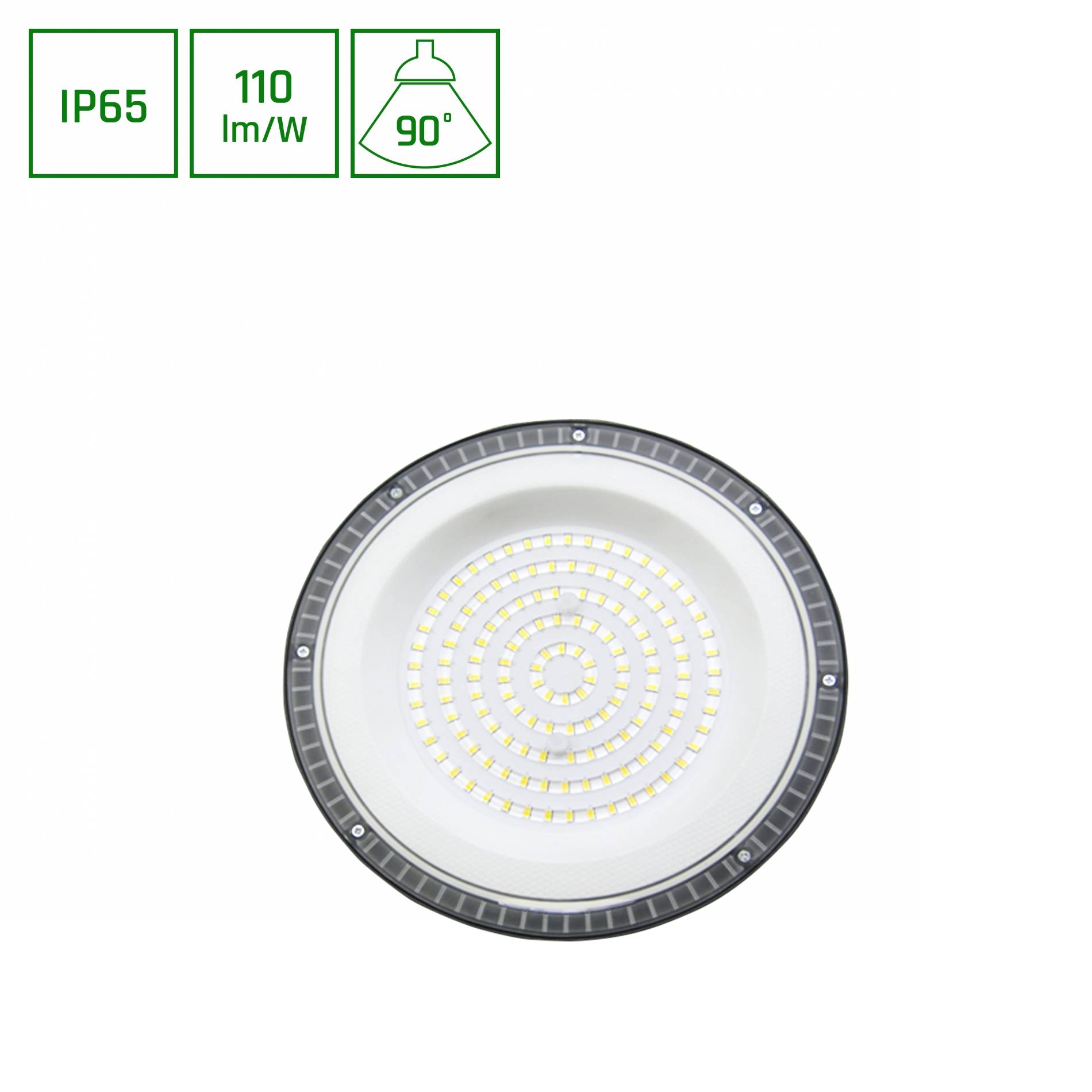 Spectrum LED PLATEO 3 HIGH BAY 100W Hallenleuchte 11000lm schwarz 90° 230V IP65 IK06 Neutralweiß 4000K