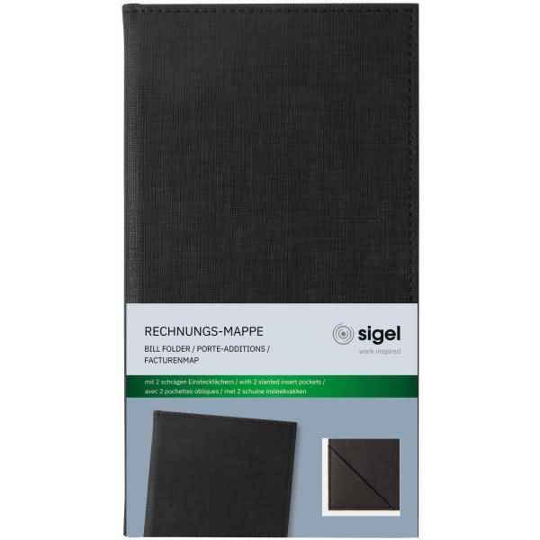 Rechnungs-Mappe Kunststoff schwarz 130x230x10mm