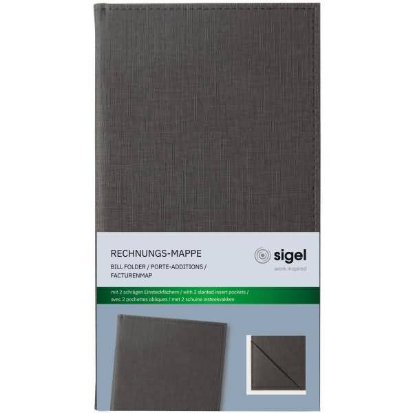 Rechnungs-Mappe Kunststoff anthrazit 130x230x10mm