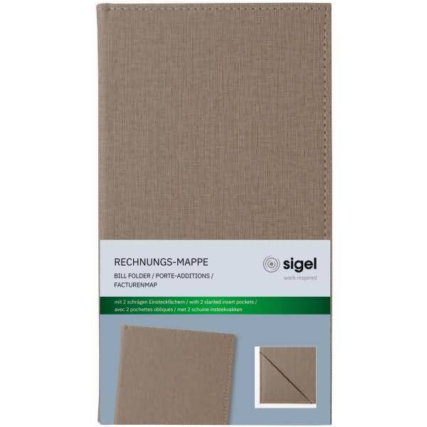 Rechnungs-Mappe Kunststoff beige 130x230x10mm
