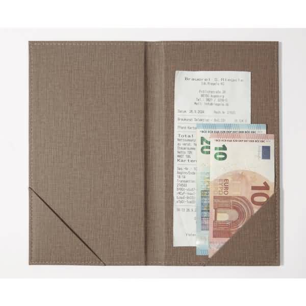 Rechnungs-Mappe Kunststoff beige 130x230x10mm