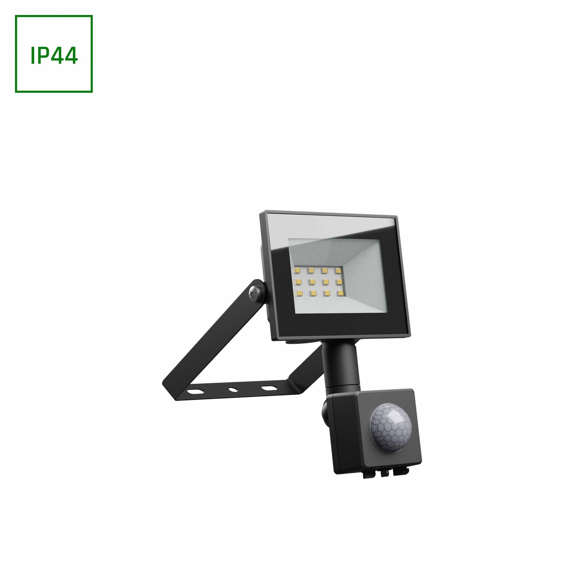 Spectrum LED NOCTIS LUX 4 Fluter 10W Strahler 750lm schwarz 100° IP44 Neutralweiß 4000K mit Bewegungssensor