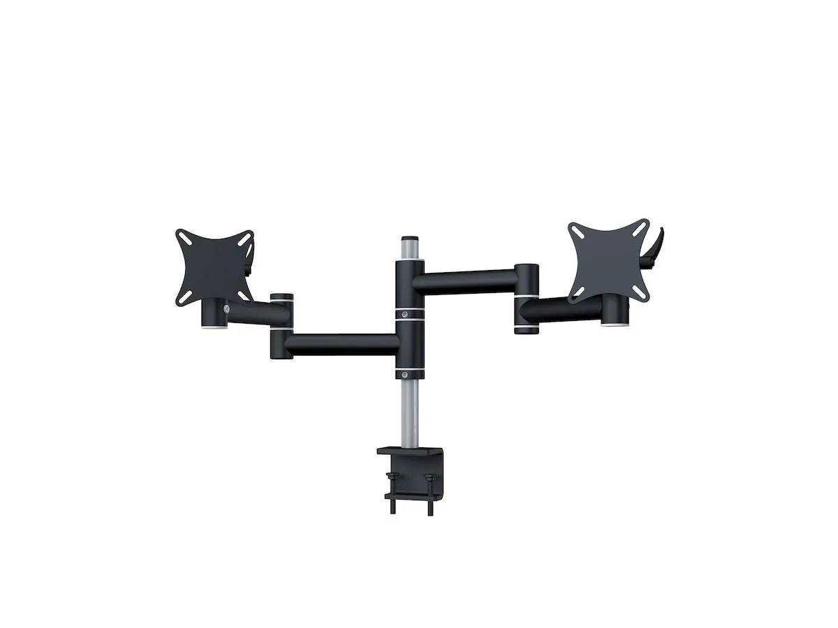 Flex-System Monitorhalterung für 2 Bildschirme mit Tisch-Klemme 2er - 17''-24''