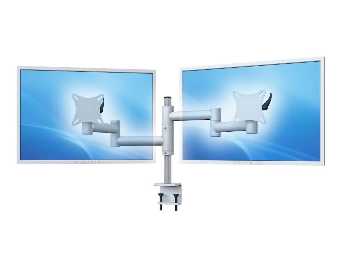 Flex-System Monitorhalterung für 2 Bildschirme mit Tisch-Klemme 2er - 17''-24''