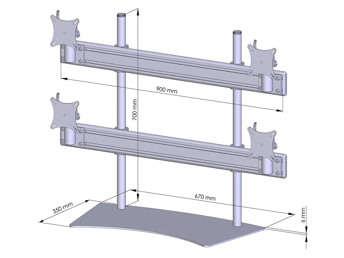 Flat-System Tisch-Stand 2+2 - 20''-24''