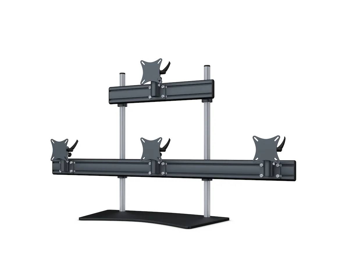 Flat-System Monitorhalter für 4 Monitore mit Tisch-Stand-Fuß 3+1 - 20''-24''