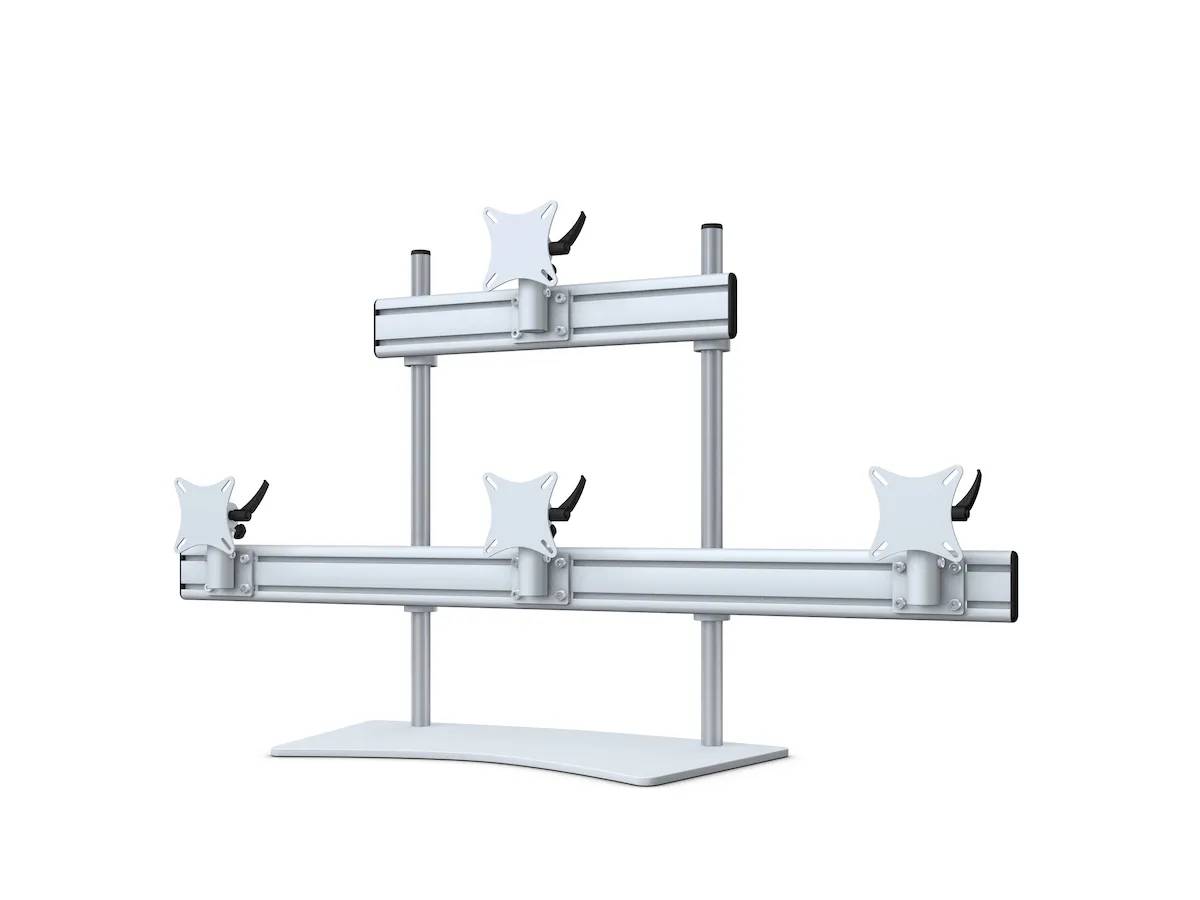 Flat-System Monitorhalter für 4 Monitore mit Tisch-Stand-Fuß 3+1 - 20''-24''