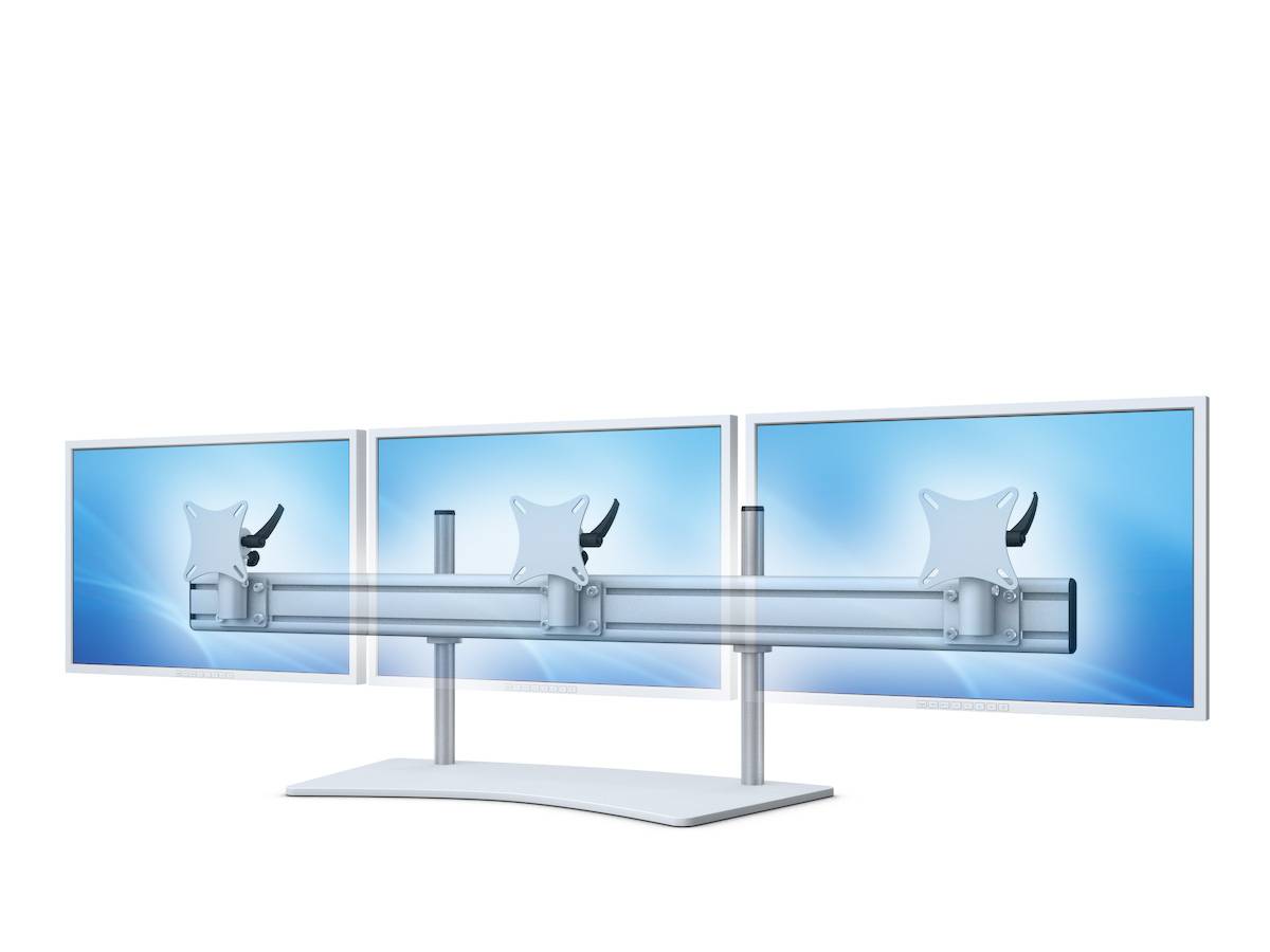 Flat-System Monitorhalter für 3 Monitore mit Tisch-Stand 3er - 20''-24''