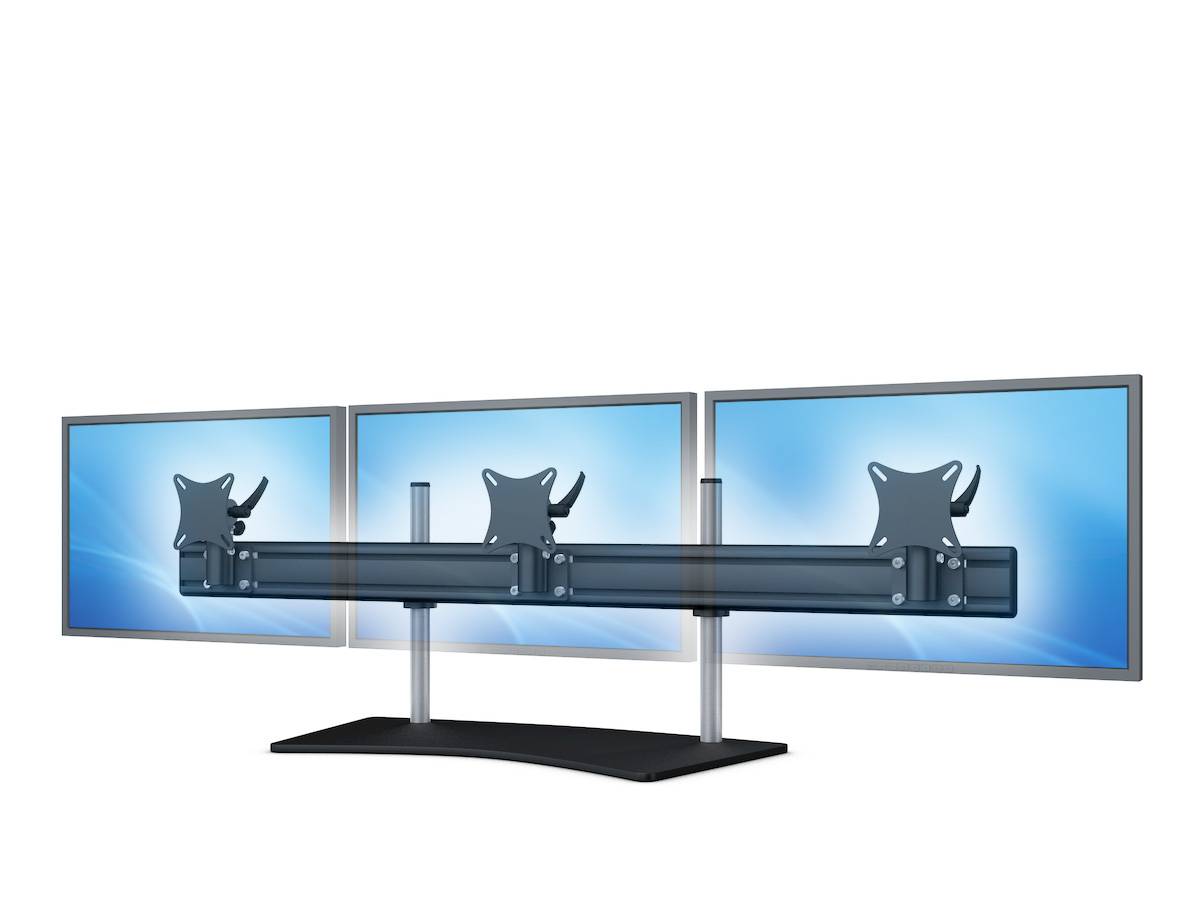 Flat-System Monitorhalter für 3 Monitore mit Tisch-Stand 3er - 20''-24''