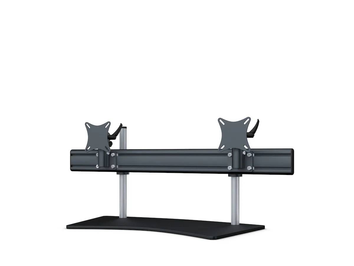 Flat-System Monitorhalter für 2 Bildschirme mit Tisch-Stand-Fuß 2er - 20''-24''